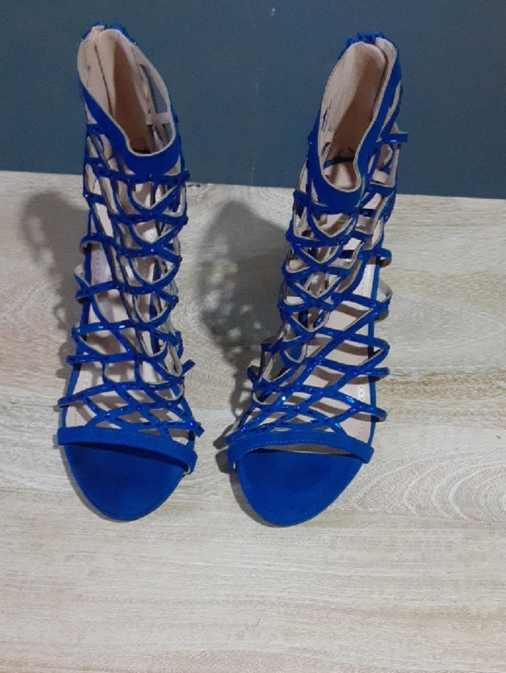 Dream Pairs Royal Blue Strappy Gladiator Heels